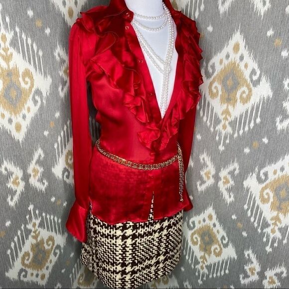 Ralph Lauren Fall 2001 Tweed Hounds-tooth Skirt - Picture 5 of 16